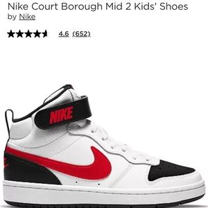 Nike Court borough mid 2 kids shoes size 4y